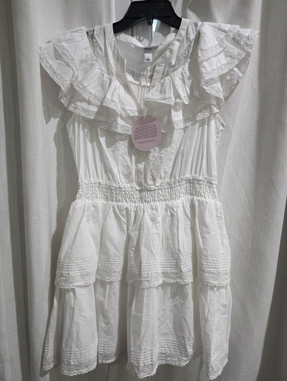 LoveShackFancy x‎ Target Penelope Dress Double Ruffle Floral Boho White M